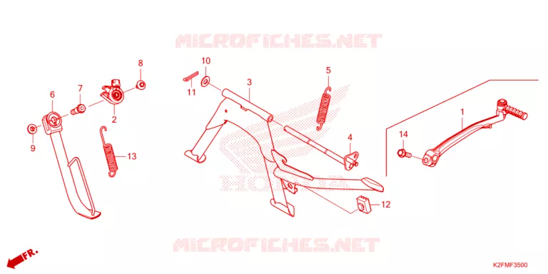 BEQUILLE CENTRALE - PEDALE DE FREIN Honda SCOOTER 110 SCOOPY 2021  ACF110BTM