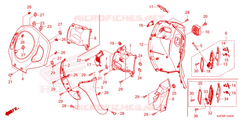 CARENAGE AVANT - PROTEGE JAMBES Honda SCOOTER 110 SCOOPY 2021  ACF110BTM