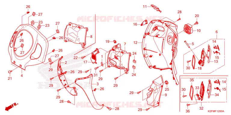 CARENAGE AVANT - PROTEGE JAMBES Honda SCOOTER 110 SCOOPY 2021  ACF110BTM