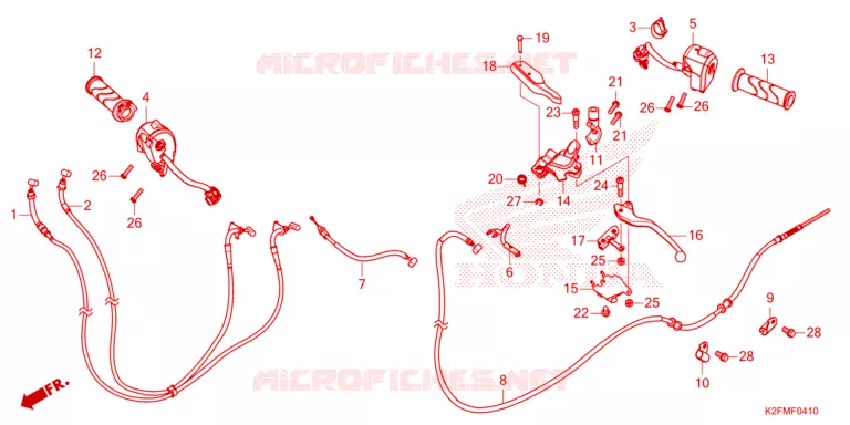 COMMODO - LEVIER - CABLE Honda SCOOTER 110 SCOOPY 2023  ACF110BTP_2TH