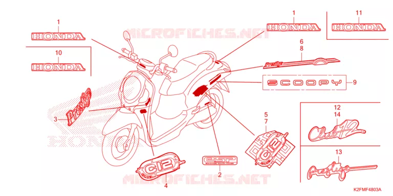 AUTOCOLLANTS Honda SCOOTER 110 SCOOPY 2023  ACF110CBTP_TH