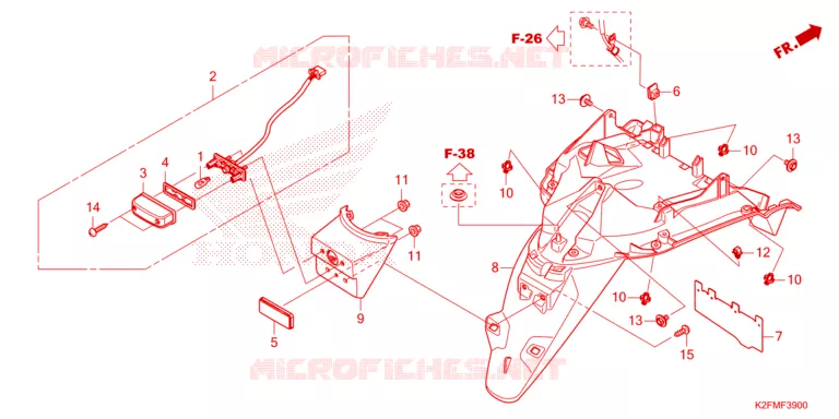 GARDE-BOUE ARRIERE Honda SCOOTER 110 SCOOPY 2023  ACF110CBTP_TH
