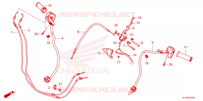 LEVIER DE GUIDON - CABLE - COMMODO Honda SCOOTER 150 PCX 2022  WW150N_TH