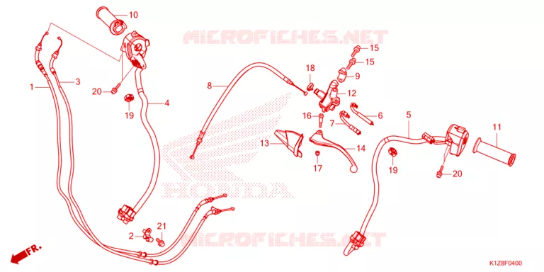 LEVIER DE GUIDON - CABLE - COMMODO Honda SCOOTER 160 PCX 2023  WW160AP