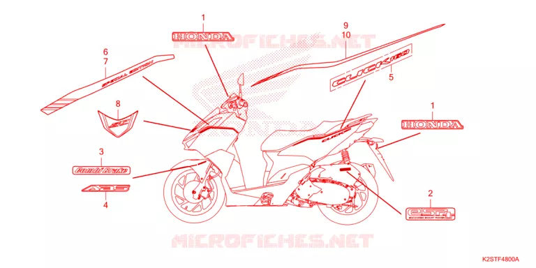 AUTOCOLLANTS Honda SCOOTER 160 CLICK 2024  ACB160CATR