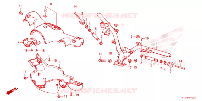 GUIDON - CARENAGE Honda MOTO 110 CUB 2023  NBC110MDFN