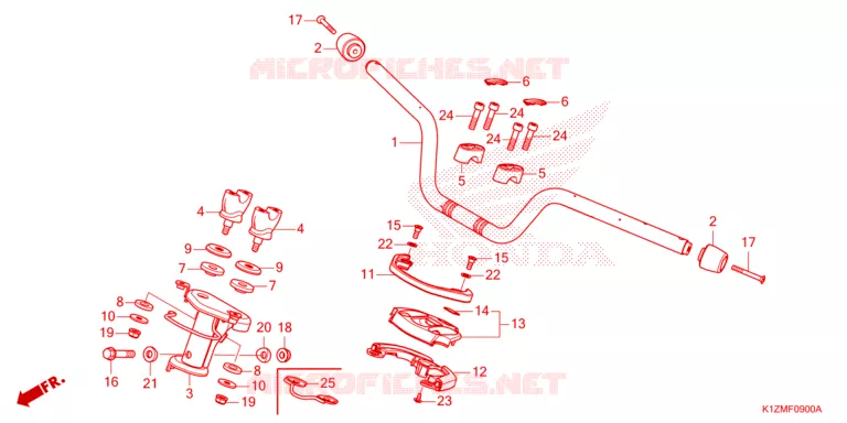 GUIDON - CARENAGE Honda SCOOTER 160 PCX 2024  WW160R