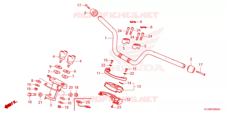 GUIDON - CARENAGE Honda SCOOTER 160 PCX 2024  WW160P