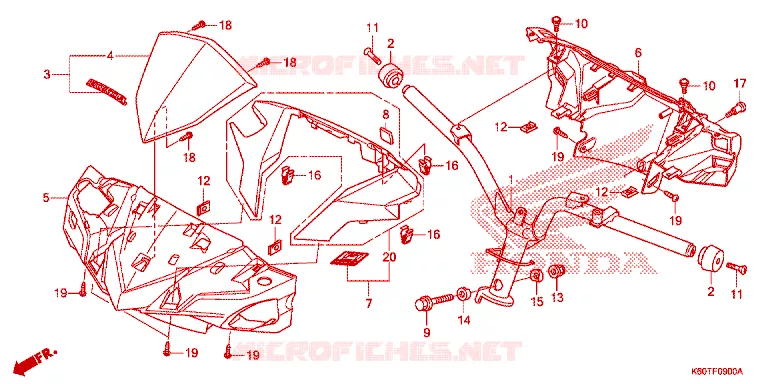 GUIDON - CARENAGE Honda SCOOTER 125 CLICK 2017  ACB125BTH_TH