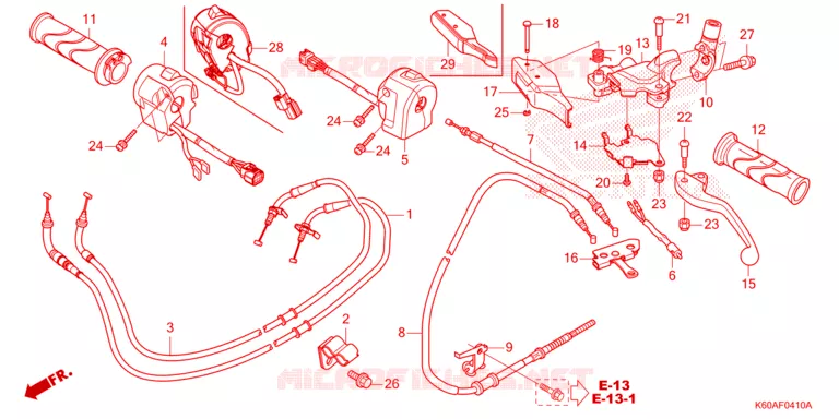 LEVIER DE GUIDON - CABLE - COMMODO Honda SCOOTER 125 CLICK 2020  ACB125BTL