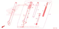 FOURCHE pour Honda CLICK 125 SPOKED WHEELS de 2020