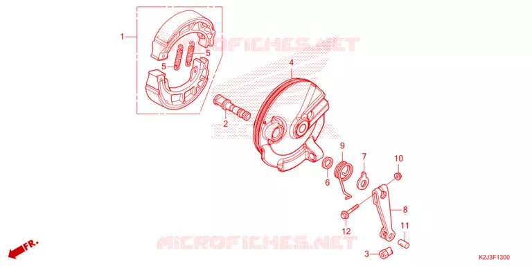 FLASQUE - MACHOIRES DE FREIN AVANT Honda MOTO 110 WAVE 2021  AFS110KDFM