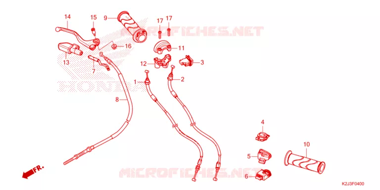 LEVIER DE GUIDON - CABLE - COMMODO Honda MOTO 110 WAVE 2021  AFS110KDFM