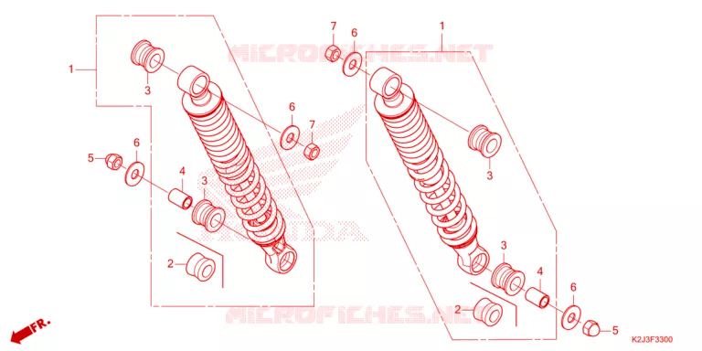 AMORTISSEUR ARRIERE Honda MOTO 110 WAVE 2021  AFS110KDFM