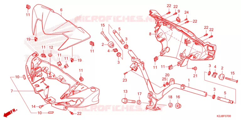 GUIDON - CARENAGE Honda MOTO 110 WAVE 2022  AFS110KDFN