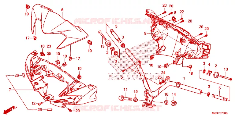 GUIDON - CARENAGE Honda MOTO 110 WAVE 2019  AFS110KSFK