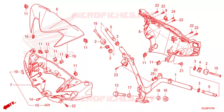 GUIDON - CARENAGE Honda MOTO 110 WAVE 2021  AFS110KSFM
