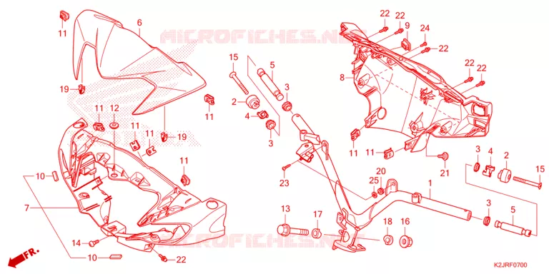 GUIDON - CARENAGE Honda MOTO 110 WAVE 2024  AFS110KSFR