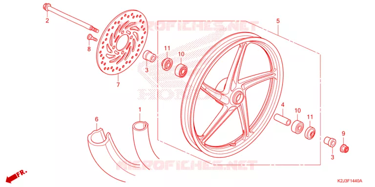 ROUE AVANT Honda MOTO 110 WAVE 2021  AFS110MCFM