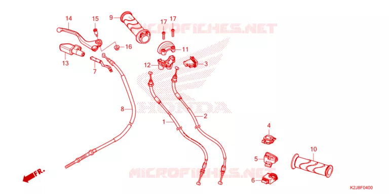 LEVIER DE GUIDON - CABLE - COMMODO Honda MOTO 110 WAVE 2023  AFS110MCFP