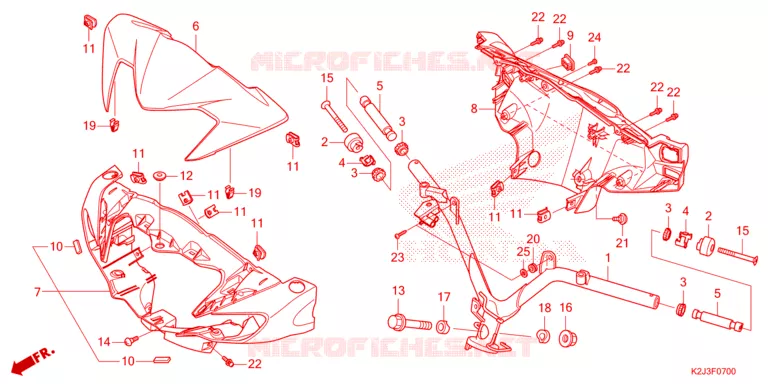 GUIDON - CARENAGE Honda MOTO 110 WAVE 2024  AFS110MCFR