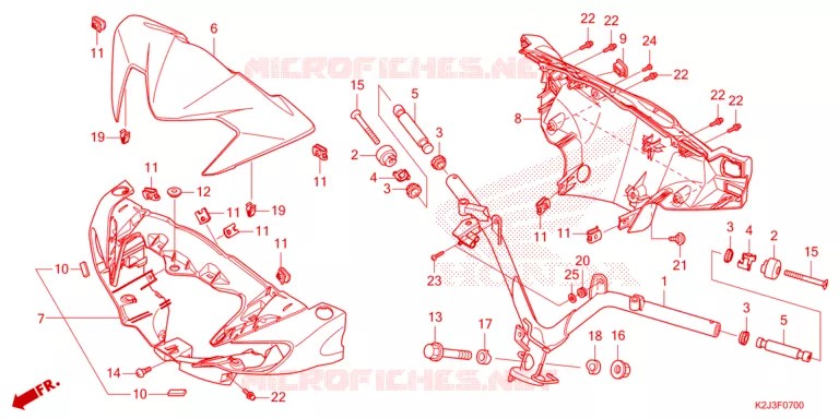 GUIDON - CARENAGE Honda MOTO 110 WAVE 2024  AFS110MCFR