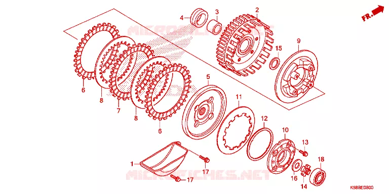 EMBRAYAGE Honda MOTO 110 WAVE 2017  AFS110MSFH