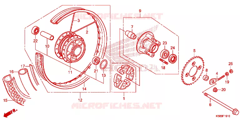 ROUE ARRIERE Honda MOTO 110 WAVE 2017  AFS110MSFH