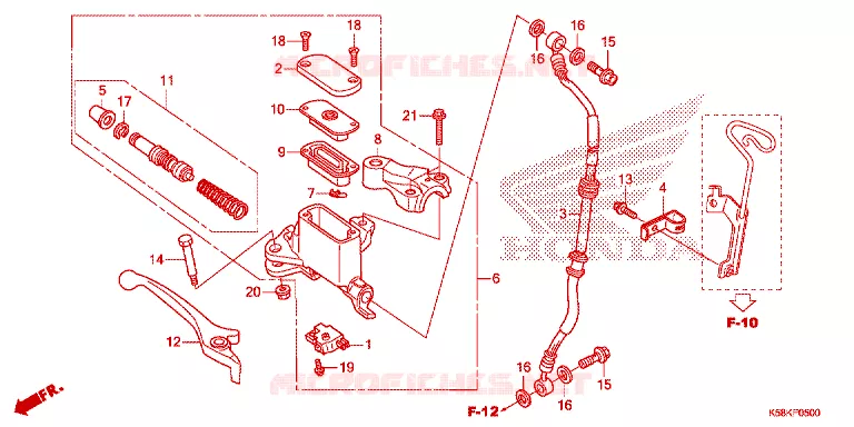 MAITRE CYLINDRE DE FREIN AVANT Honda MOTO 110 WAVE 2019  AFS110MSFK