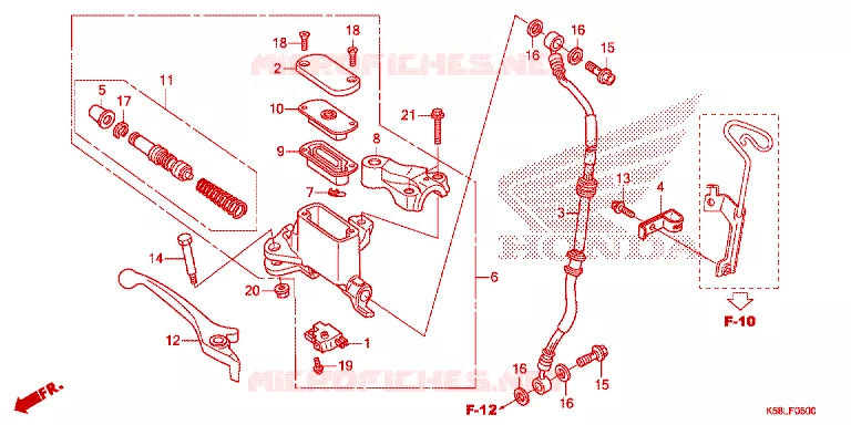 MAITRE CYLINDRE DE FREIN AVANT Honda MOTO 110 WAVE 2019  AFS110MSFK