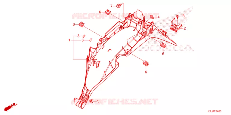 GARDE-BOUE ARRIERE Honda MOTO 110 WAVE 2021  AFS110MSFM