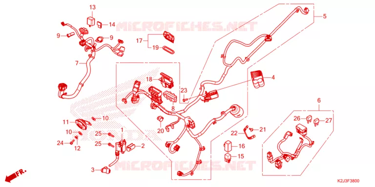 FAISCEAU DES FILS Honda MOTO 110 WAVE 2021  AFS110MSFM
