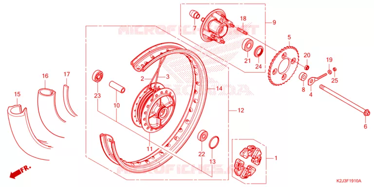 ROUE ARRIERE Honda MOTO 110 WAVE 2021  AFS110MSFM
