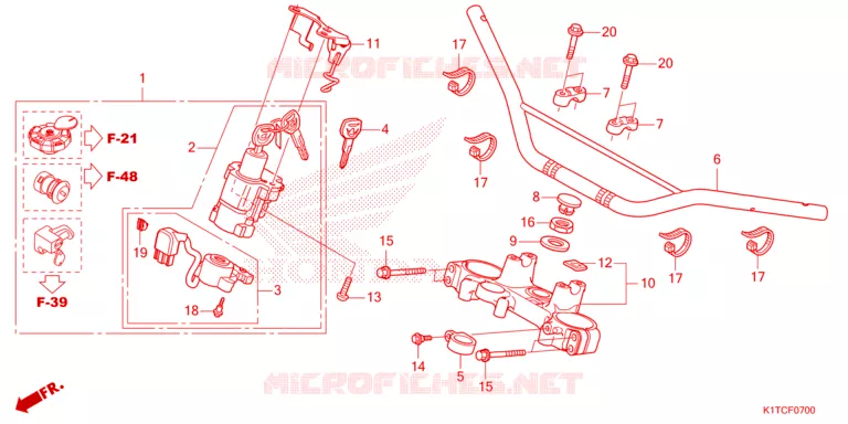 GUIDON - TE DE FOURCHE Honda MOTO 300 CRF 2024  CRF300LAR