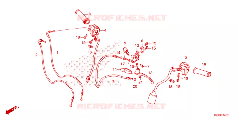 COMMODO - LEVIER - CABLE Honda MOTO 125 GROM 2021  MSX125M_TH
