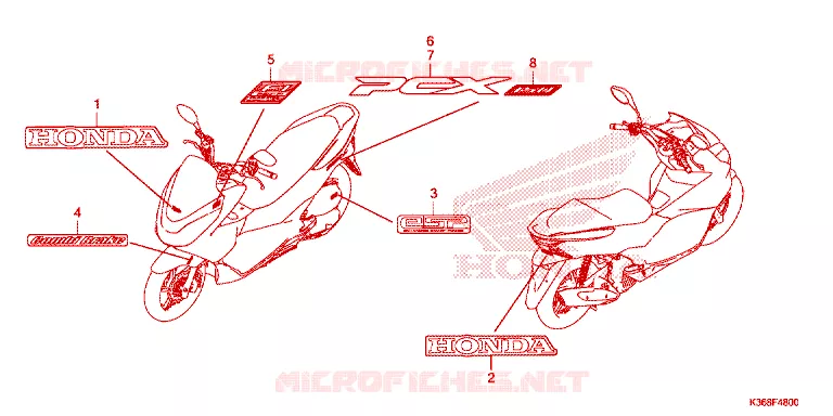 AUTOCOLLANTS Honda SCOOTER 150 PCX 2015  WW150F_TH