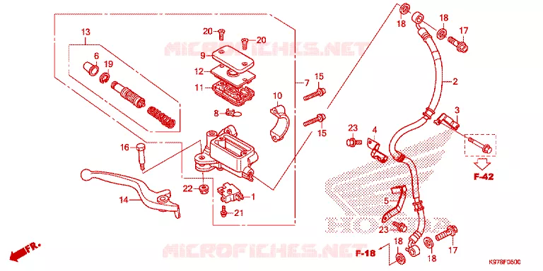 MAITRE CYLINDRE DE FREIN AVANT Honda SCOOTER 150 PCX 2020  WW150L