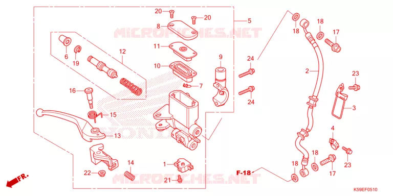 MAITRE CYLINDRE DE FREIN AVANT Honda MOTO 150 CLICK 2021  ACB150CBTM_TH