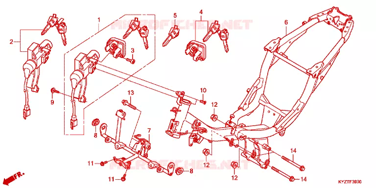 CADRE Honda MOTO 125 WAVE 2014  AFS125CSFE