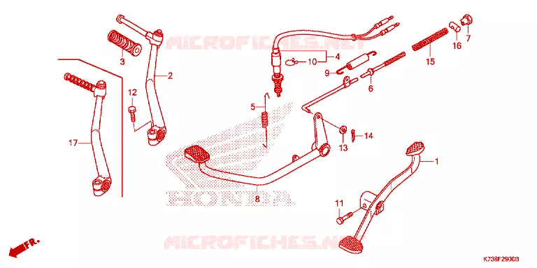 PEDALE Honda MOTO 125 WAVE 2017  AFS125CSFH_TH