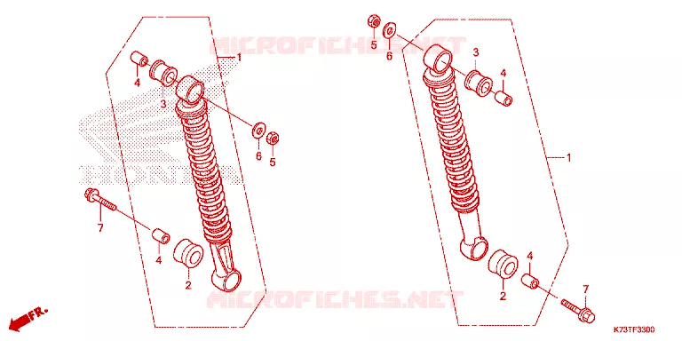 AMORTISSEUR ARRIERE Honda MOTO 125 WAVE 2022  AFS125CSFM