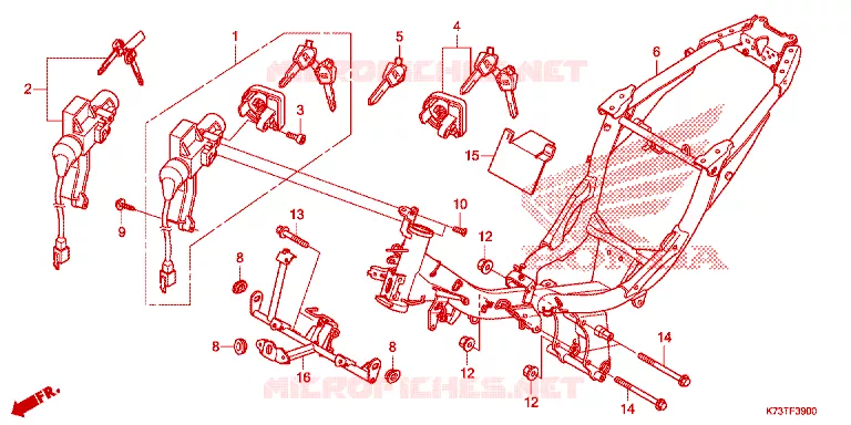 CADRE Honda MOTO 125 WAVE 2022  AFS125CSFM