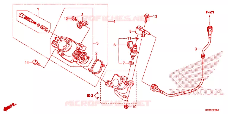 CORPS DE PAPILLON Honda MOTO 125 WAVE 2021  AFS125CSFM
