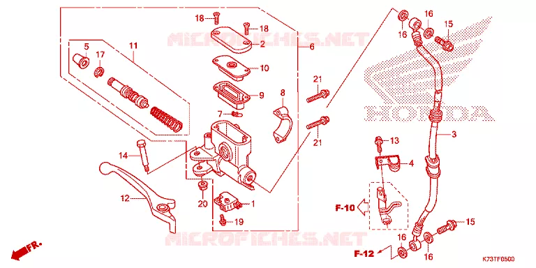 MAITRE CYLINDRE DE FREIN AVANT Honda MOTO 125 WAVE 2022  AFS125CSFM