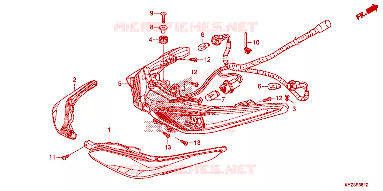 FEUX ARRIERE Honda MOTO 125 WAVE 2013  AFS125MSFD