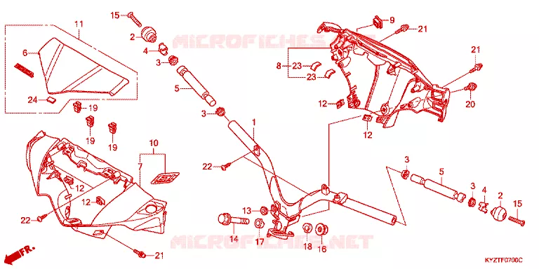 GUIDON - CARENAGE Honda MOTO 125 WAVE 2014  AFS125MSFE