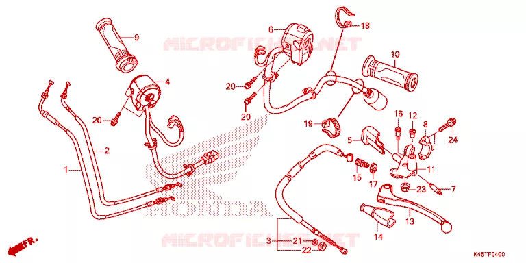LEVIER DE GUIDON - CABLE - COMMODO Honda MOTO 150 CBR 2019  CBR150RAK