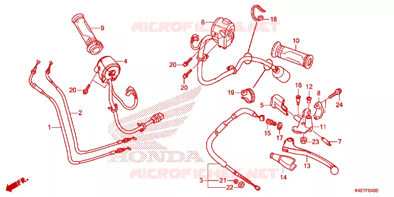 LEVIER DE GUIDON - CABLE - COMMODO Honda MOTO 150 CBR 2019  CBR150RAK