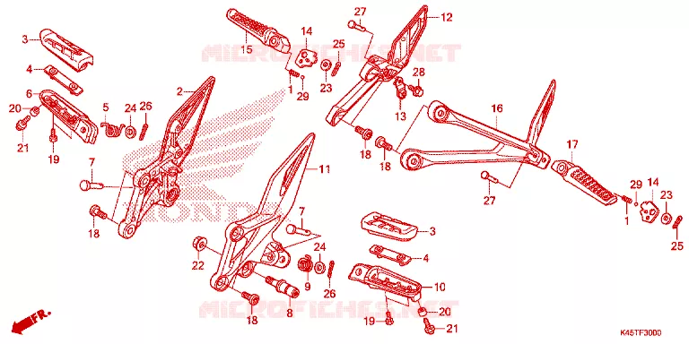 REPOSE PIED Honda MOTO 150 CBR 2020  CBR150RAK