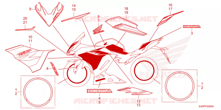 AUTOCOLLANTS Honda MOTO 150 CBR 2021  CBR150RAM
